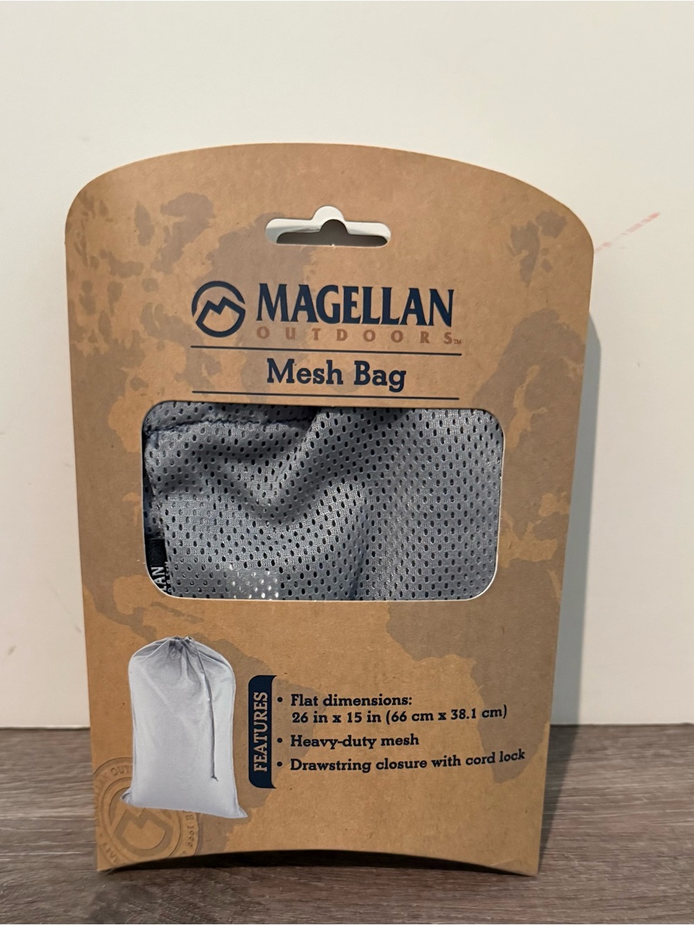 Magellan Outdoors Gray Heavy-duty Mesh Bag - Drawstring Closure- NWT